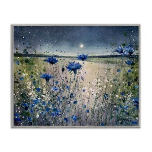 Stupell Industries Moon over Blooming Flowers Framed Giclee Art - 1 of 4