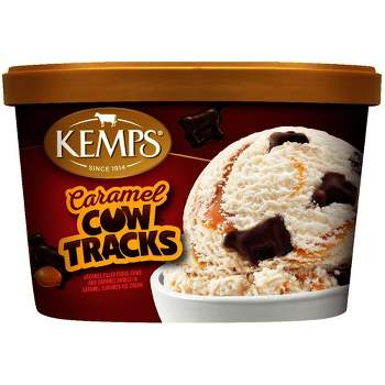 Kemps Caramel Cow Tracks Premium Ice Cream - 48oz