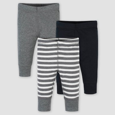 Gerber Baby Boys' 3pk Bear Pull-On Pants - Gray 0-3M
