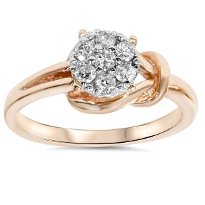 Pompeii3 1/4 Ct Diamond Promise Engagement Ring 14K Rose Gold - 1 of 4