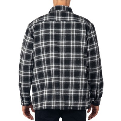 Мужские куртки Alpine Swiss Mens Josh Fleece-Lined Flannel Jacket Heavyweight Snap Button Plaid Shirt Shacket Warm Winter Outerwear BLGY 2XL — фото 6