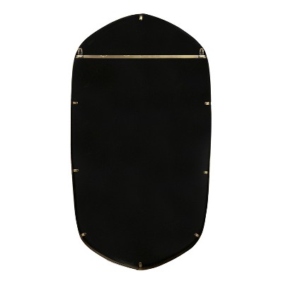 Gold Oblong Hexagon Metal Framed Wall Mirror, 20 x 36