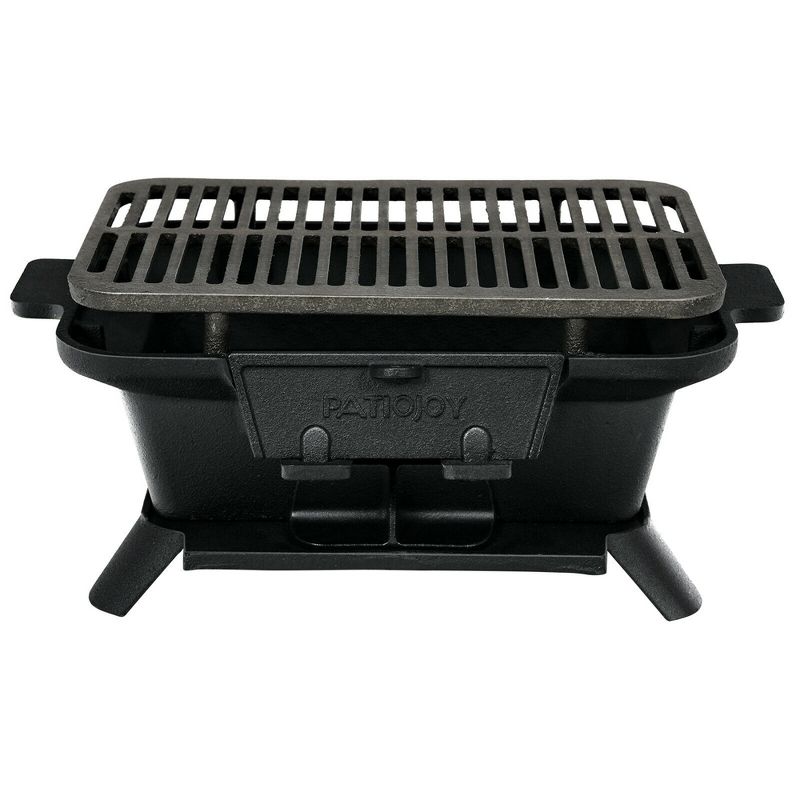 Costway Heavy Duty Cast Iron Charcoal Grill Tabletop BBQ Grill Stove for Camping Picnic, 5 of 11