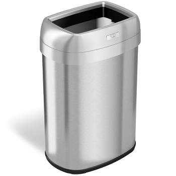 halo quality 13gal Oval Top Stainless Steel Trash Can and Recycle Bin with Dual Deodorizer