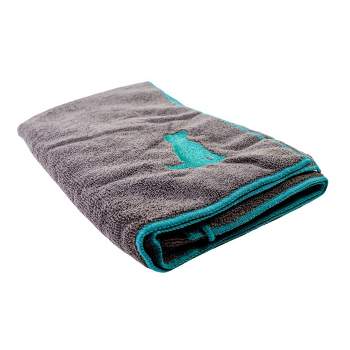 American Pet Supplies Quick Drying Microfiber Dog Bath Towel with Dog Silhouette