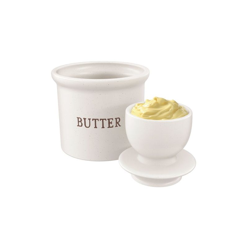 Kook Butter Keeper Dish, Ceramic Crock with Lid, For Soft Butter, 3 of 4
