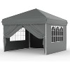 10'x10' Easy Pop Up Canopy Tent With 4 Detachable Window Sidewalls - Waterproof Outdoor Portable Canopy With Carry Bag & Guy Lines - for Outdoor - 2 of 4