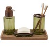 Moda at Home Vaso Glass Toothbrush Holder with Acacia - 2 of 3