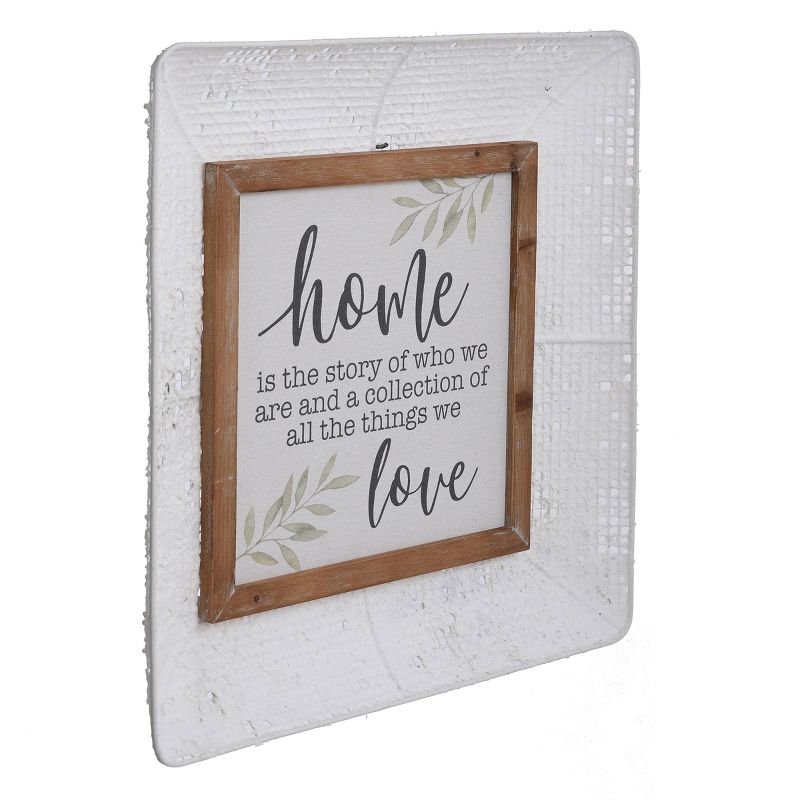 Metal Home Story Vintage Design Tray Hanging Printed Sentiment Framed Wall Canvas - StyleCraft, 3 of 8