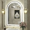 Apmir Super Bright 192 LEDs/m LED Lighted Anti-Fog Tempered Glass Arched Bathroom/Vanity Mirror with ETL & 3-Year Warranty - 2 of 4