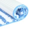 Unique Bargains 2 Pcs Striped Microfiber Extra Soft and Absorbent Fluffy Non-Slip Bathroom Floor Mats - 4 of 4