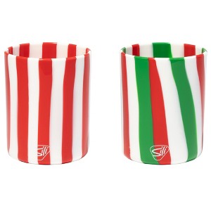 Silipint: Silicone 12oz Rocks Glasses: 2 Pack - Peppermint & Poinsettia - 1 of 4