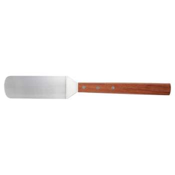 Winco Giant Solid Turner with Offset, Stainless Steel Blade, Wooden Handle, 3" x 10" Blade