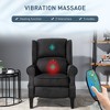 Aghana Digitals Black Suede Massage Recliner with Heat & Vibration, 150° Recline, Footrest, Side - 3 of 4