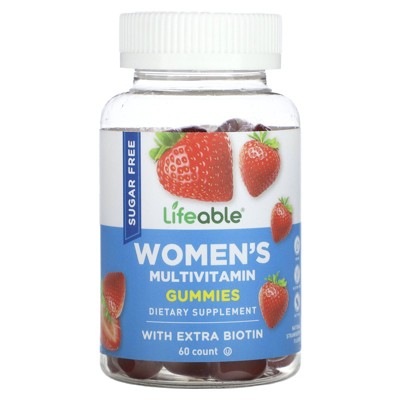 Lifeable Women's Multivitamin Gummies, Sugar Free, Natural Strawberry, 60 Gummies