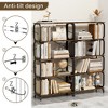 5-Tier Industrial Bookshelf, Rustic Brown Tall Bookcase with Open Wood & Metal Design - 3 of 4
