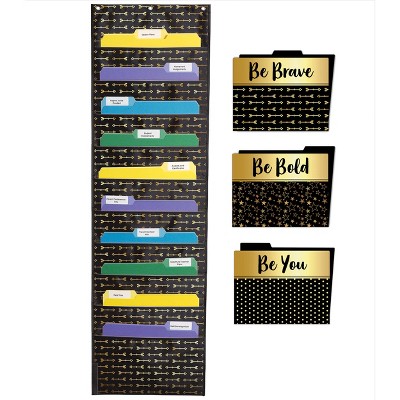 Carson Dellosa Education 10 Pocket File Folder Storage Solution Pocket Chart (1 pocket chart, 6 file folders)