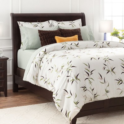Sage Pearl Embroidered Microfiber Queen Sheet Set