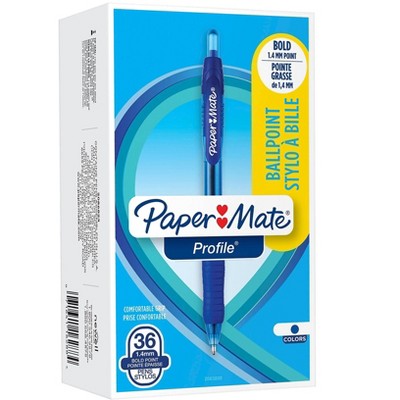 Paper Mate Profile RT Retractable Ballpoint Pens Bold Point Blue Ink 2083008