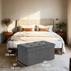 30" Ottoman Storage Bench, Ottoman with Storage, Footstool, Folding Bedroom Bench, Holds 660 lb - 3 of 4