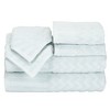 6-Piece Cotton Deluxe Plush Bath Towel Set - Chevron Pattern Spa Luxury Decorative Body, Hand and Face Towels by Hastings Home (Seafoam) - 2 of 4