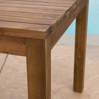 Wilson Teak Finish Acacia Wood Expandable Dining Table