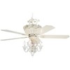52" Casa Vieja Vintage Chic Ceiling Fan with Light LED Dimmable Crystal Chandelier Rubbed White Living Room Kitchen Bedroom - 4 of 4