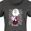 Women's Peanuts Charlie Brown Xoxo Graphic T-shirt Dress - Heather Charcoal - Small - 2 of 4