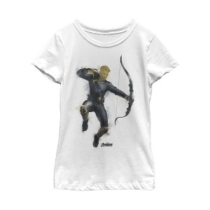 Girl's Marvel Avengers: Endgame Hawkeye Spray Paint T-Shirt - 1 of 4