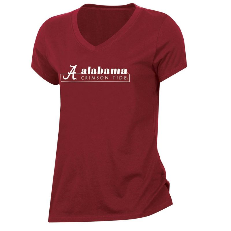 NCAA Alabama Crimson Tide Women&#39;s Core V-Neck T-Shirt, 1 of 4
