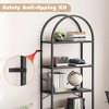 homfan 5 Tier Bookcase Arched Display Racks Tall Standing Bookshelves Metal Frame Open Storage Rack Shelf Large Book Shelf for Bedroom, Living Room - 4 of 4