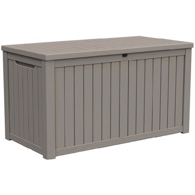 Infurnic Deck Boxes, Waterproof Deck Box with Large Storage Capacity for Patio Furniture, Garden Tools, All Weather Use, Brown, 60.8"*28.4"*29.2"