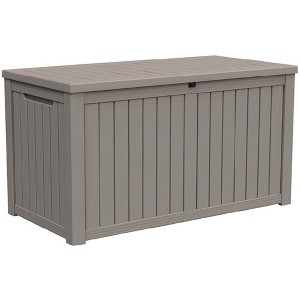 Infurnic Deck Boxes, Waterproof Deck Box with Large Storage Capacity for Patio Furniture, Garden Tools, All Weather Use, Brown, 60.8"*28.4"*29.2" - 1 of 4
