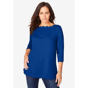 Jessica London Scallop Boatneck Tunic - 1 of 4
