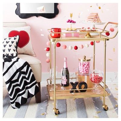 Metal, Wood, And Leather Bar Cart - Gold - Threshold™ : Target