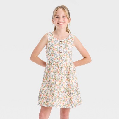 Girls' Sleeveless Woven Floral Dress - Cat & Jack™