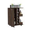 Kitchen Cart with 2 Open Liquor Bottle Shelves and Four Casters - 2 of 4