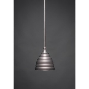 Toltec Lighting Any 1 - Light Pendant in  Brushed Nickel with 6" Brushed Nickel Beehive Metal Shade Shade - 1 of 1