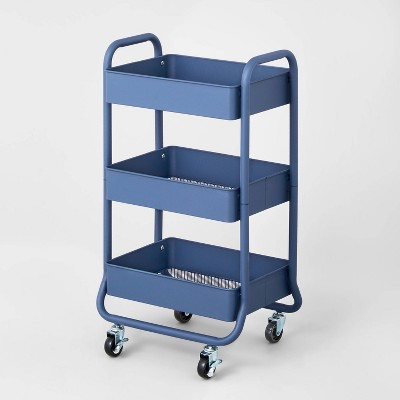 Service Cart w/ Locking Top & Drawer - Blue