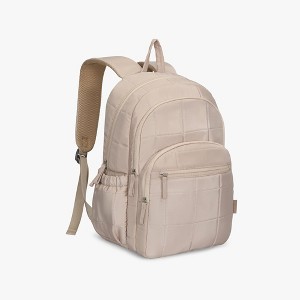 Hynes Eagle Women's Quilted Square Backpack – Lightweight Water-Resistant Laptop Travel Bag – Fits 17” Device - 1 of 4