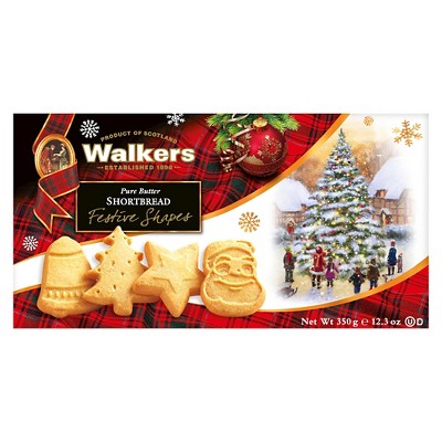 Walkers Shortbread Festive Shapes Pure Butter Cookies - 12.3oz