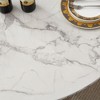 PAGED 46.85" Dining Table, Round Kitchen Table with Faux Marble Tabletop and Stainless Steel Base, Coffee Table for Kitchen Dining - 4 of 4