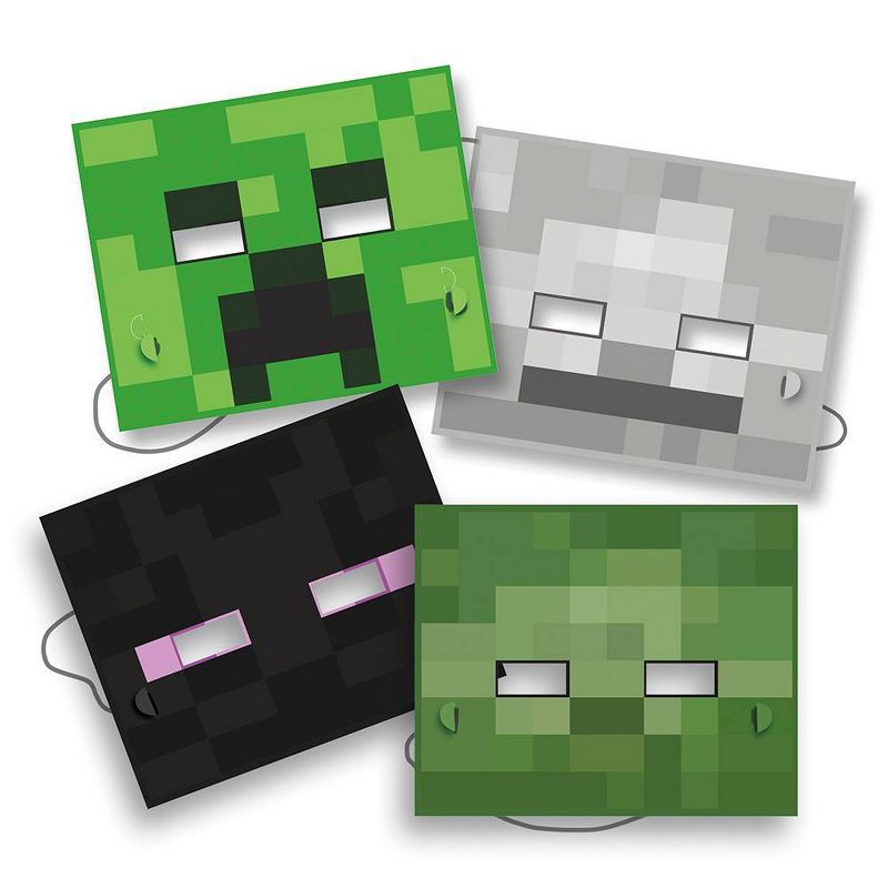 8ct Minecraft Party Masks, 1 of 4