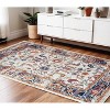 Ivory Navy and Orange Floral Power Loom Area Rug - 2 of 4