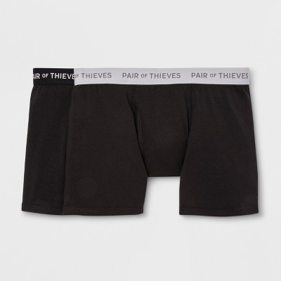 Pair Of Thieves Men's Super Fit Long Boxer Briefs 2pk - Black L : Target