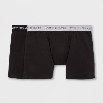 Pair of Thieves Men's Floral Print Super Fit Boxer Briefs 2pk - Black/White  XL