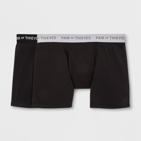 Pair Of Thieves Men's Super Soft Boxer Briefs 2pk - Gray/black Xl : Target