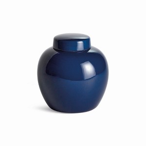 Plum & Post Koa Lidded Jar - Navy Ceramic - Handcrafted - 1 of 2