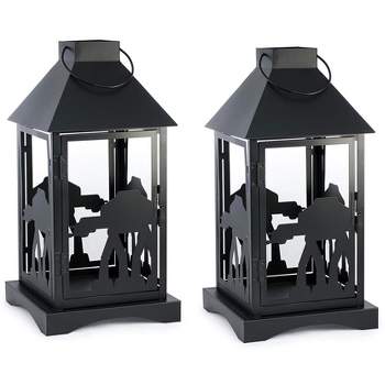 Seven20 Star Wars Black Stamped Lantern | Imperial AT-AT | 14 Inches | Set of 2