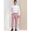 Lars Amadeus Men's Plaid Printed Regular Fit Flat Front Work Prom Dress Pants - 3 of 4